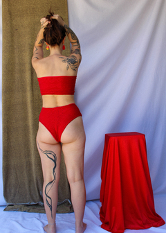 Top tomara que caia vermelho bordado na internet