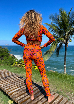Legging de tule oncinha laranja - Acalmia