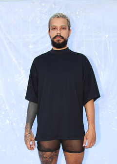 Camiseta oversized preta lisa - loja online