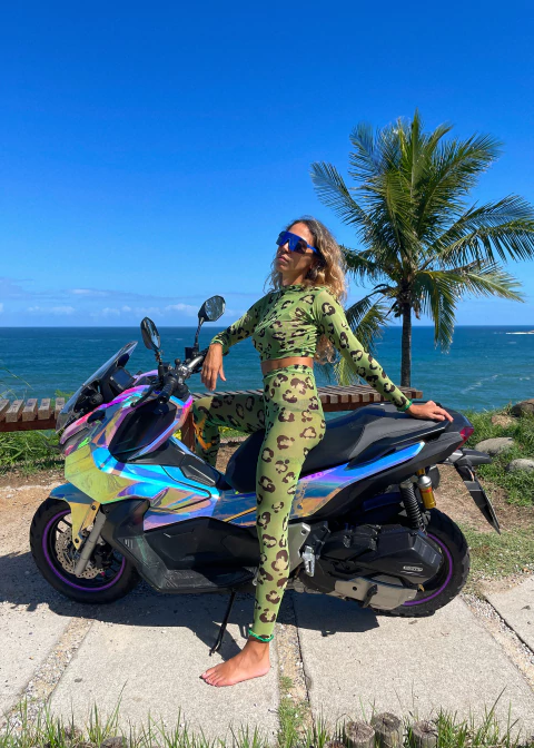 Conjuntinho de tule oncinha verde