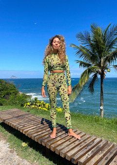 Legging de tule onça verde - loja online