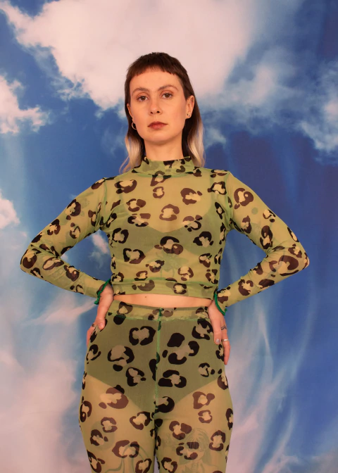 Blusa de tule onça verde - comprar online