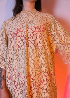 Vestidão toalha de mesa creme - loja online