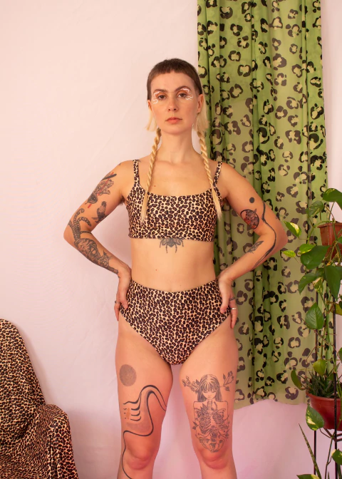 Top alcinha oncinha frente única - comprar online