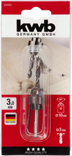 Juegos de broca en espiral para madera con avellanador y tope de profundidad, en 3 piezas. 5mm - comprar online