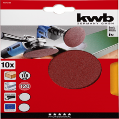 Quick-Stick discos abrasivos 115mm 120 K SB Madera y metal, corindón puro x 10 unidades KWB - comprar online