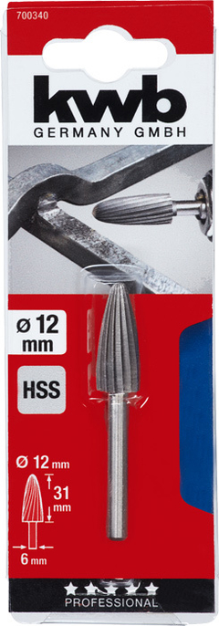 Fresa rotativa, trabajos con metales, cono redondo KWB - comprar online