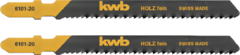 Hojas de sierra de calar, trabajo en madera, diente especial de incisión, acero al carbono HCS vástago universal x 2 unid KWB