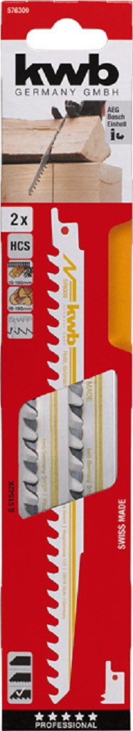 Hoja de sierra de sable HSS muy grueso madera dura/blanda 240mm x 2 y unidades KWB - comprar online