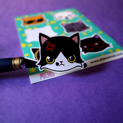 Plancha de stickers: MICHIS en internet