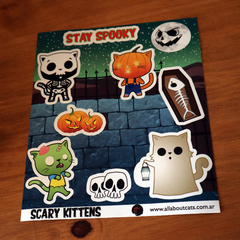 Plancha de Stickers: SCARY KITTENS