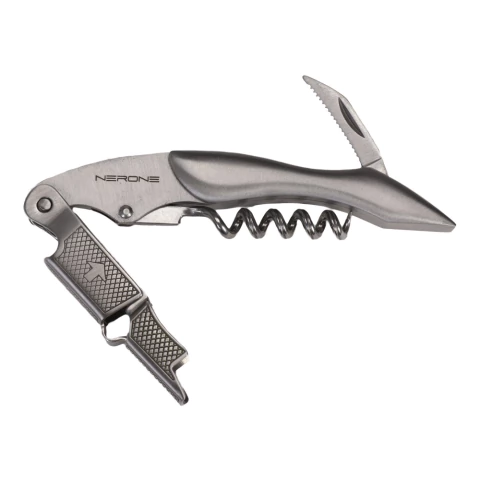 Abridor saca-rolhas Sommelier Pro NERONE aço inox prata