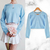 Buzo Crop Celeste Rustico - comprar online