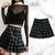 Pollera Tableada Grid Skirt
