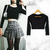 Remera Basica Crop Manga Larga Lycra