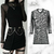 Vestido Tul Manga Larga Negro