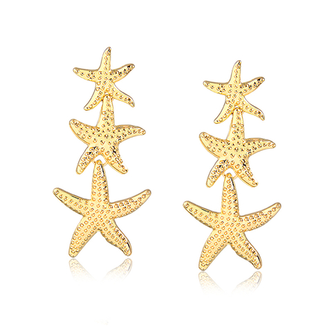 Brinco Estrelas do Mar Banhado a Ouro 18K
