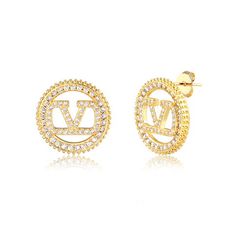 Brinco V Inspired Banhado a Ouro 18K - comprar online