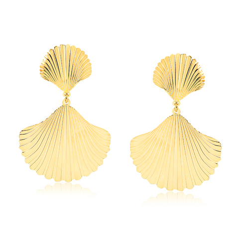 Brinco Conchas Banhado a Ouro 18K