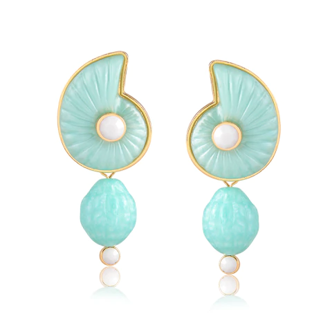 Brinco Caracol Turquesa - comprar online