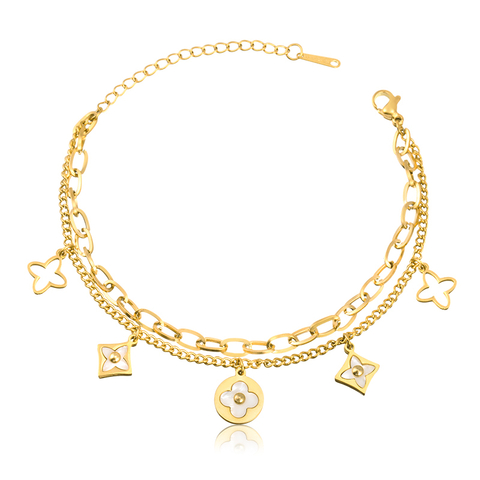 Pulseira Pingentes Trevos Premium