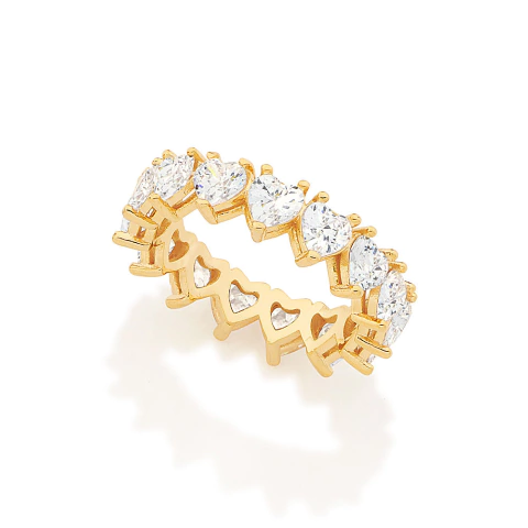 Aparador Cravejado Corações Banhado a Ouro 18K - comprar online