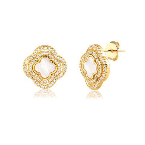Brinco Maxi Madrepérola Banhado a Ouro 18K