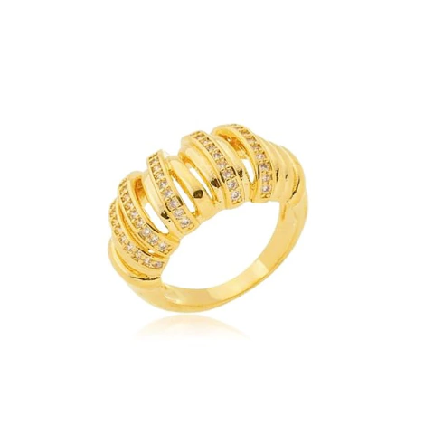 Anel Croissant Banhado a Ouro 18K