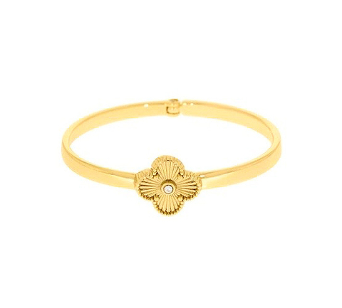 Bracelete Trevo com Zircônia Banho Ouro