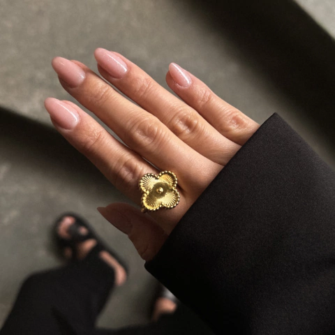 Anel Van Regulável Banhado a Ouro 18K