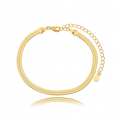 Pulseira Fita Laminada Banhada a Ouro 18K