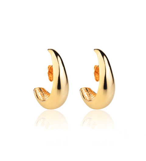Brinco Ear Hook Gota Banhado a Ouro 18k