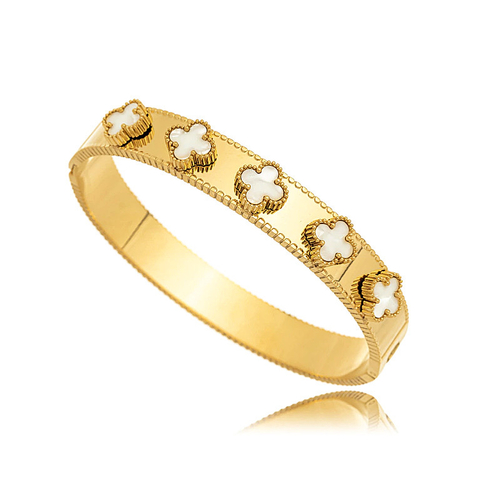 Bracelete Van Trevos Madrepérola Banhado a Ouro 18K - comprar online