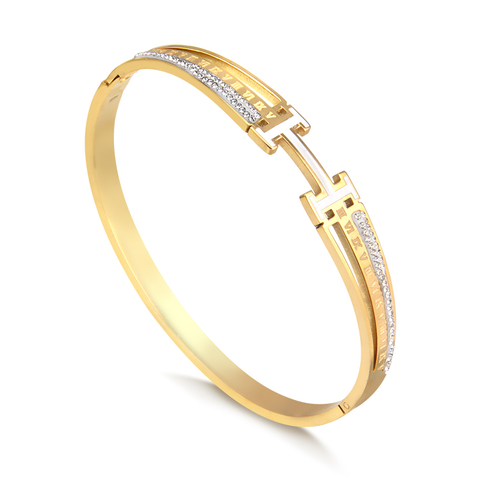 Bracelete H Branco Banhado a Ouro 18K - comprar online