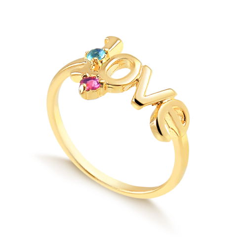 Anel Love Banhado a Ouro 18K