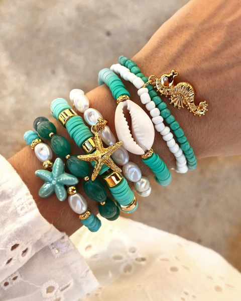 Mix de Pulseiras Água Salgada