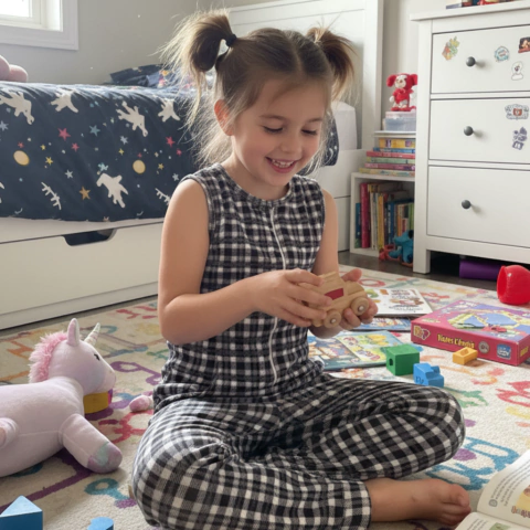 Macacão Regata Xadrez Preto e Branco Menina - comprar online