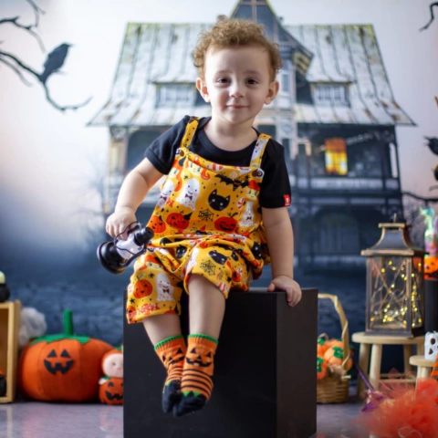 Jardineira Curta Haloween