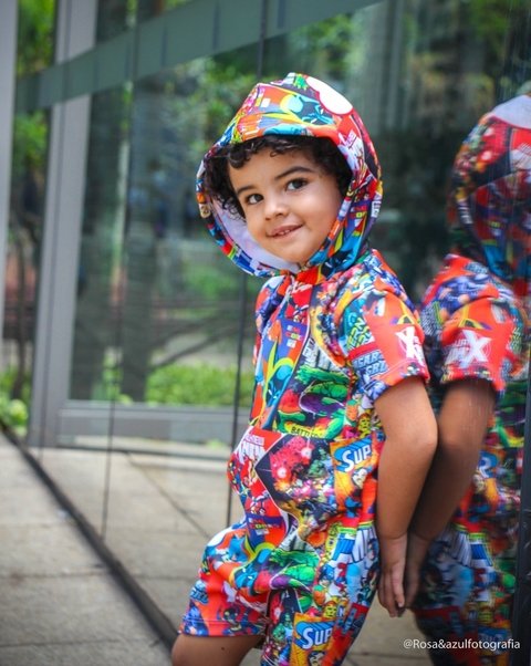 Macacão Curto com Zíper e Capuz Heróis Variados - comprar online