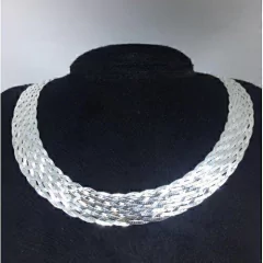 Gargantilha Trançada 11 fios | PRATA 925