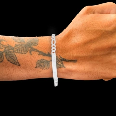 PULSEIRA COM PLACA 3x1 (5mm) | PRATA 925 - comprar online