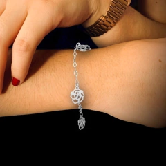 PULSEIRA 1x1 COM ROSAS | PRATA 925