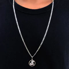 Corrente 3x1 3.5mm + Ping. São Jorge | PRATA 925 na internet