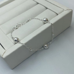 PULSEIRA FEMININA (ESFERAS P/G) | PRATA 925 na internet