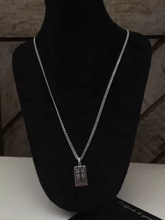 Grumet Elo Duplo 3mm + Plaqueta Crucifixo | Prata 925 - comprar online