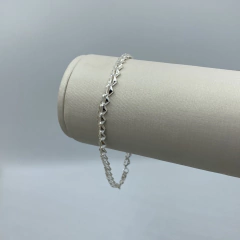 PULSEIRA ELO CORAÇÃO TRABALHADA | PRATA 925