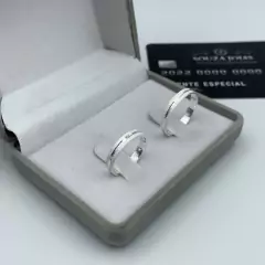 aliança 3mm (c/ zircônia e canal central) | PRATA 950 [ENVIO FULL]