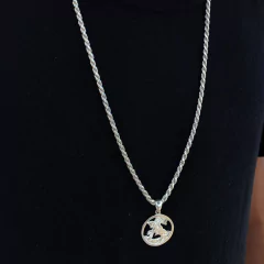 Cordão Baiano 4mm + Ping. São Jorge | PRATA 925 - Souza Joias ® | Desde 2018 | Prata 925/950