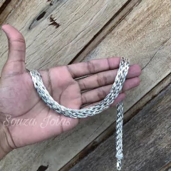 GARGANTILHA TRANÇADA 8 FIOS | PRATA 925
