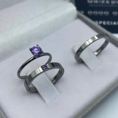 ALIANÇA BLACK & PURPLE (2,5mm) | PRATA 950